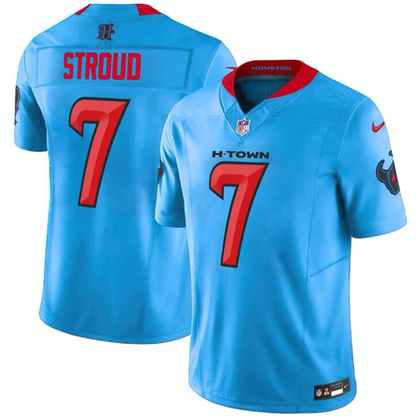 Youth Houston Texans #7 C.J. Stroud Blue 2024 Vapor F.U.S.E. Limited Football Stitched Jersey